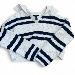 Navy & white Forever 21 striped sweater. Size small. NWT